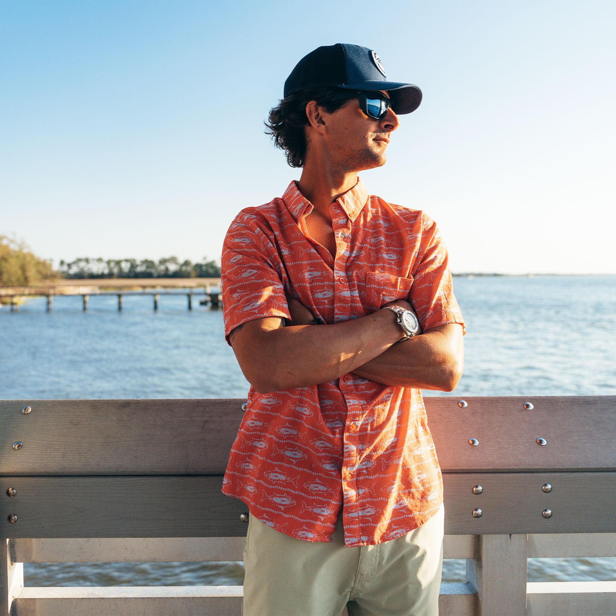 Boatbar SS Button Down Shirt | Soft Coral - Image 3