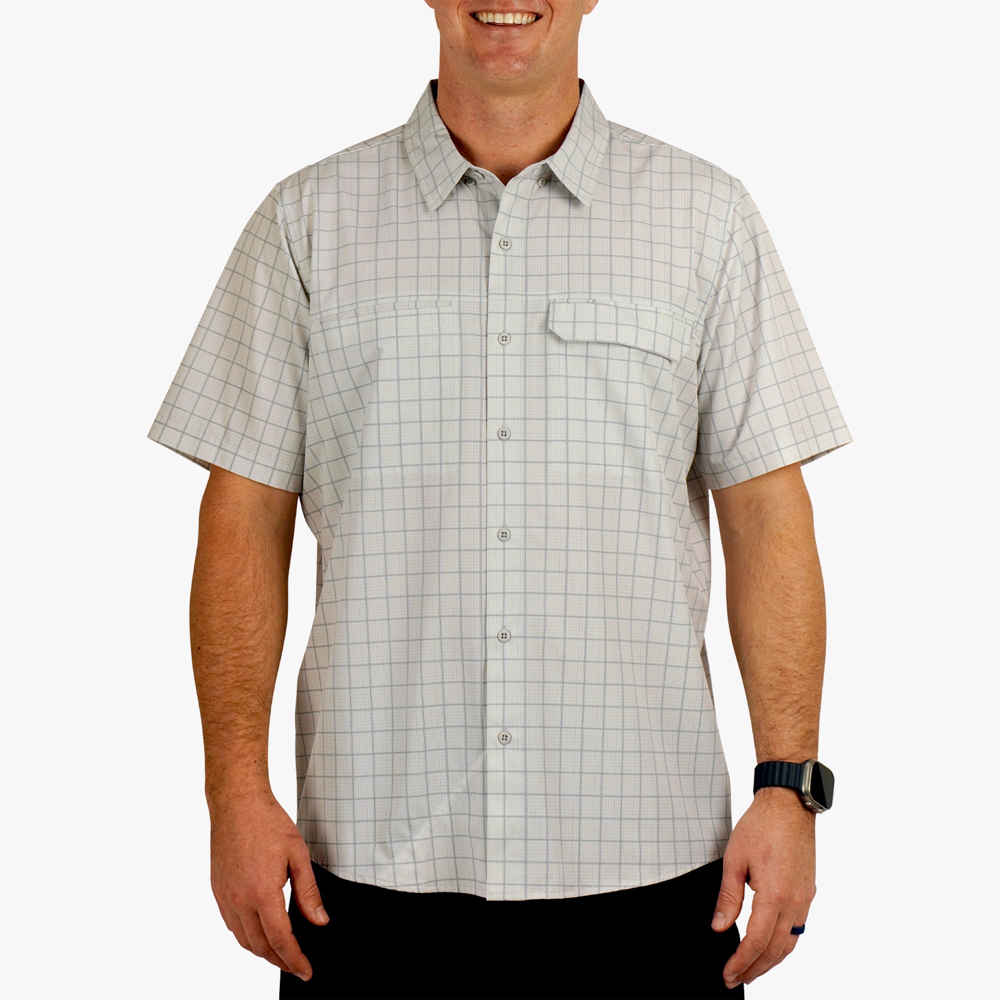 Air-O Mesh Printed SS Button Down Shirt - Image 9