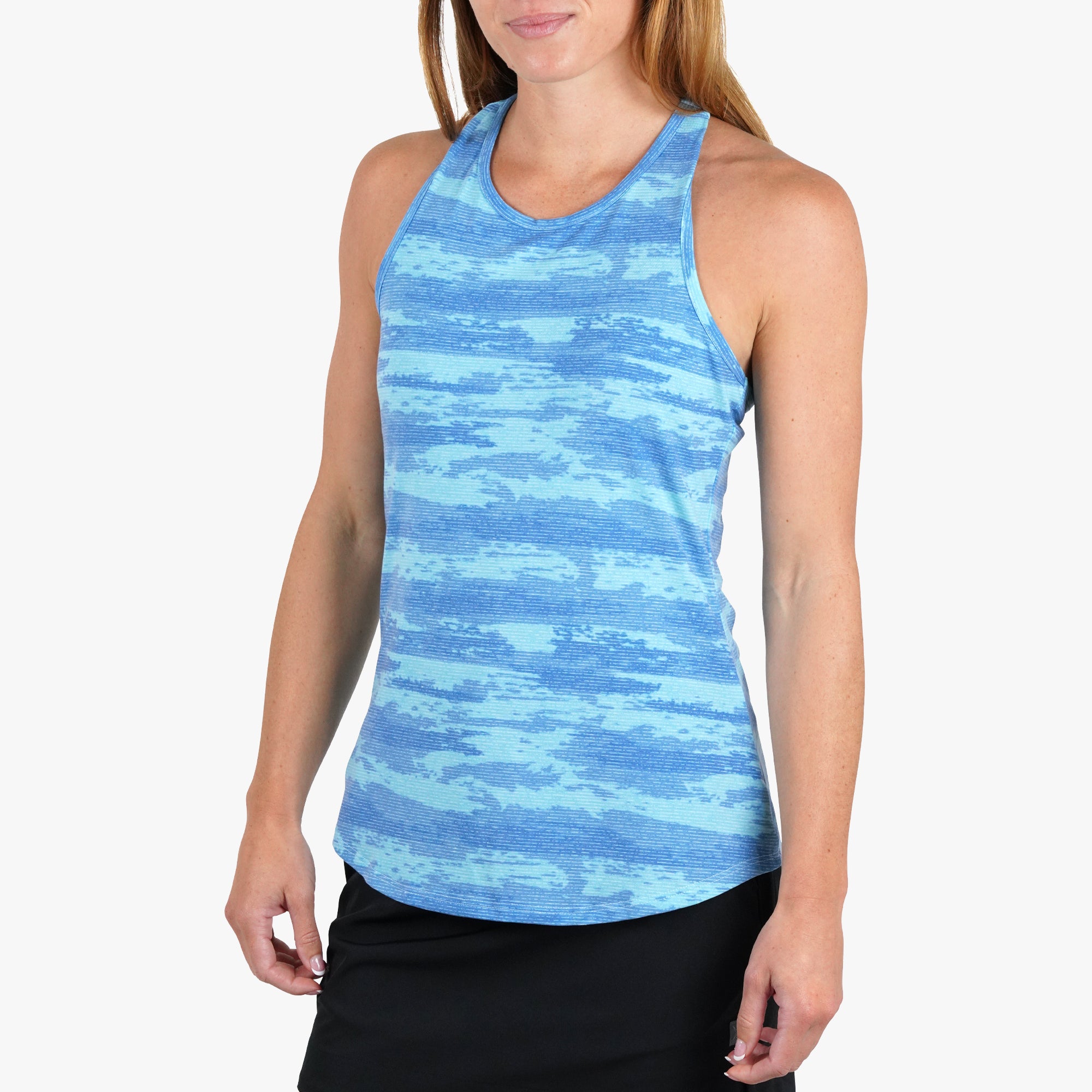 Women's Ocean Bound Printed Performance Tank | Air Force Shoreline Camo - Image 2