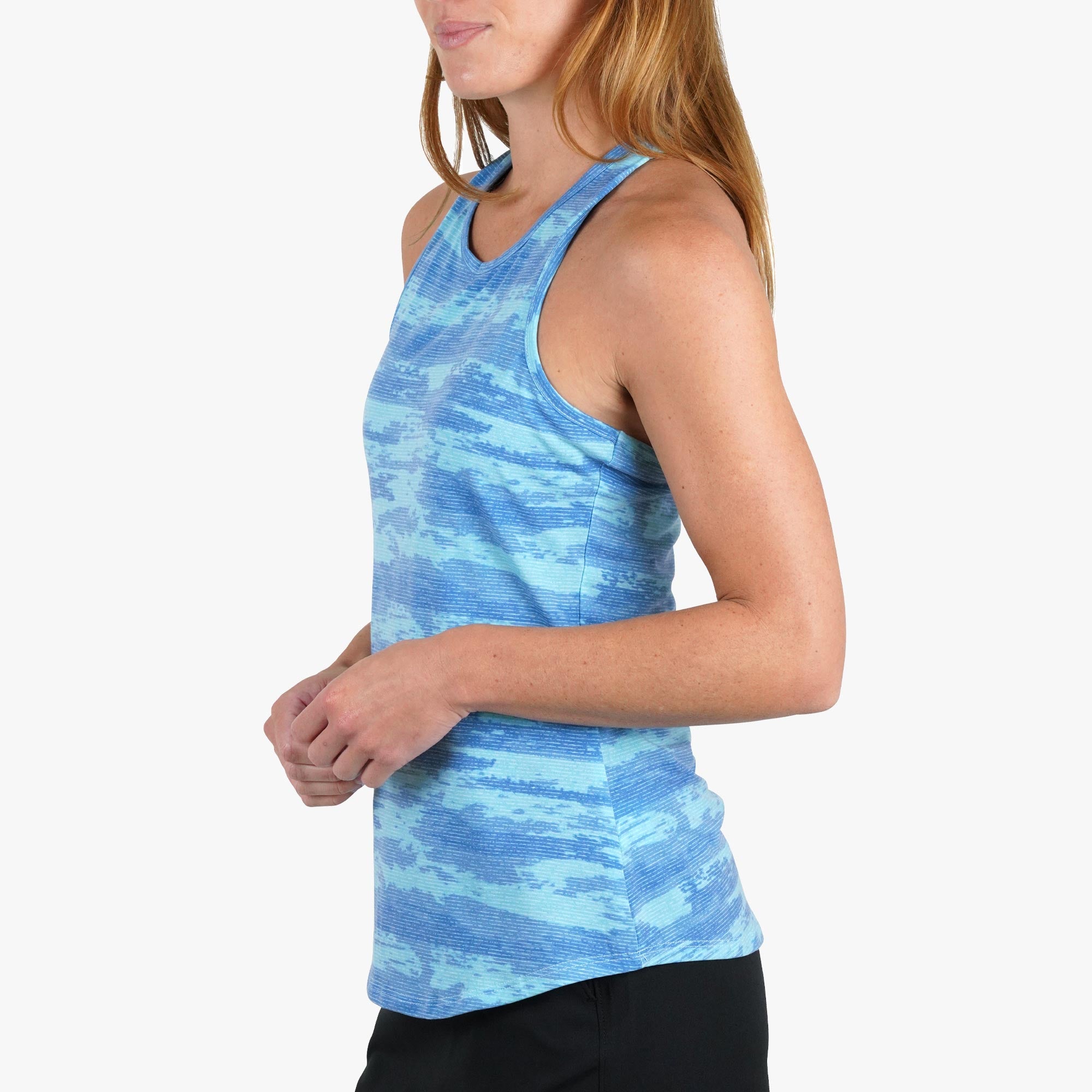 Women's Ocean Bound Printed Performance Tank | Air Force Shoreline Camo - Image 3